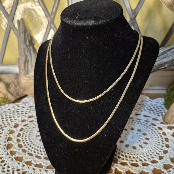 Vintage 36" Brass Snake Chain Necklace - Picture 2 of 9